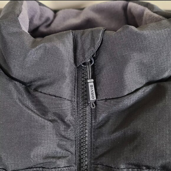 Orvis RipStop Puffer Vest Jacket Mens Medium Black Quilted Insulated - Picture 4 of 9